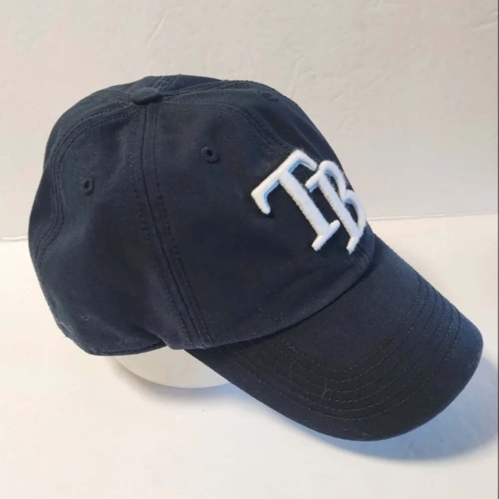 Tampa Bay Rays fitted ball cap Sz Large 47 brand Navy Blue